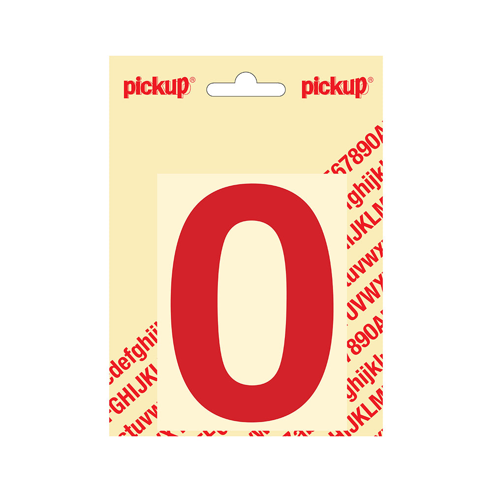 Plakcijfer Helvetica 100 mm - rood 0 - Helvetica - 312221000 - EAN 8711234143303 - zelfklevend vinyl