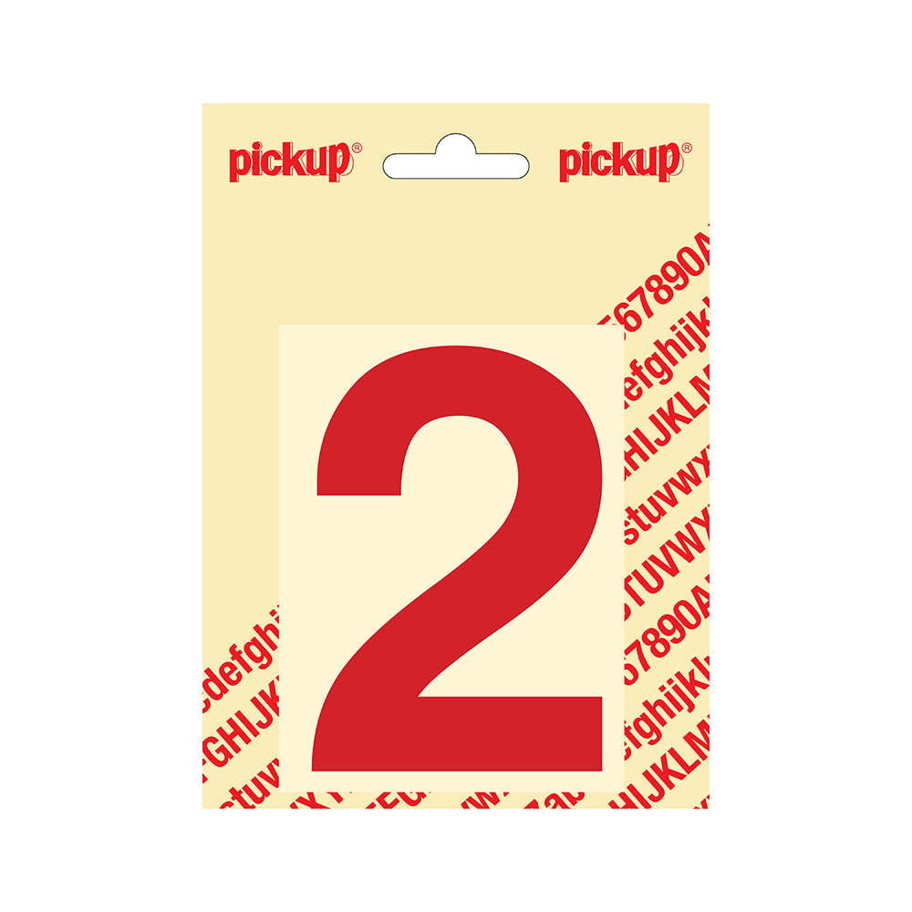 Plakcijfer Helvetica 100 mm - rood 2 - Helvetica - 312221002 - EAN 8711234143327 - zelfklevend vinyl