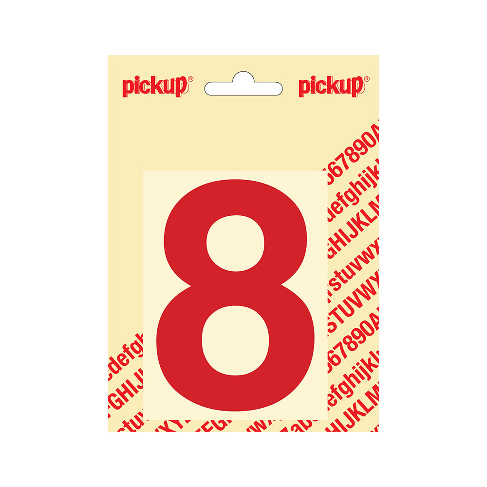 Plakcijfer Helvetica 100 mm - rood 8 - Helvetica - 312221008 - EAN 8711234143389 - zelfklevend vinyl