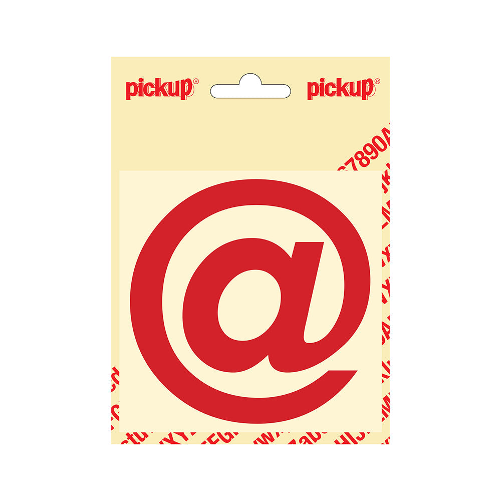 Plakletter Helvetica 100 mm - rood @ - Helvetica - 31222100AT - EAN 8711234143266 - zelfklevend vinyl