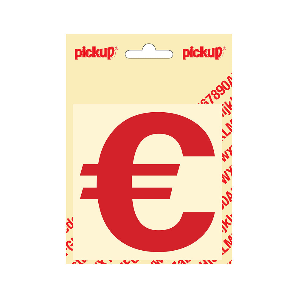 Plakletter Helvetica 100 mm - rood € - Helvetica - 31222100EURO - EAN 8711234143273 - zelfklevend vinyl