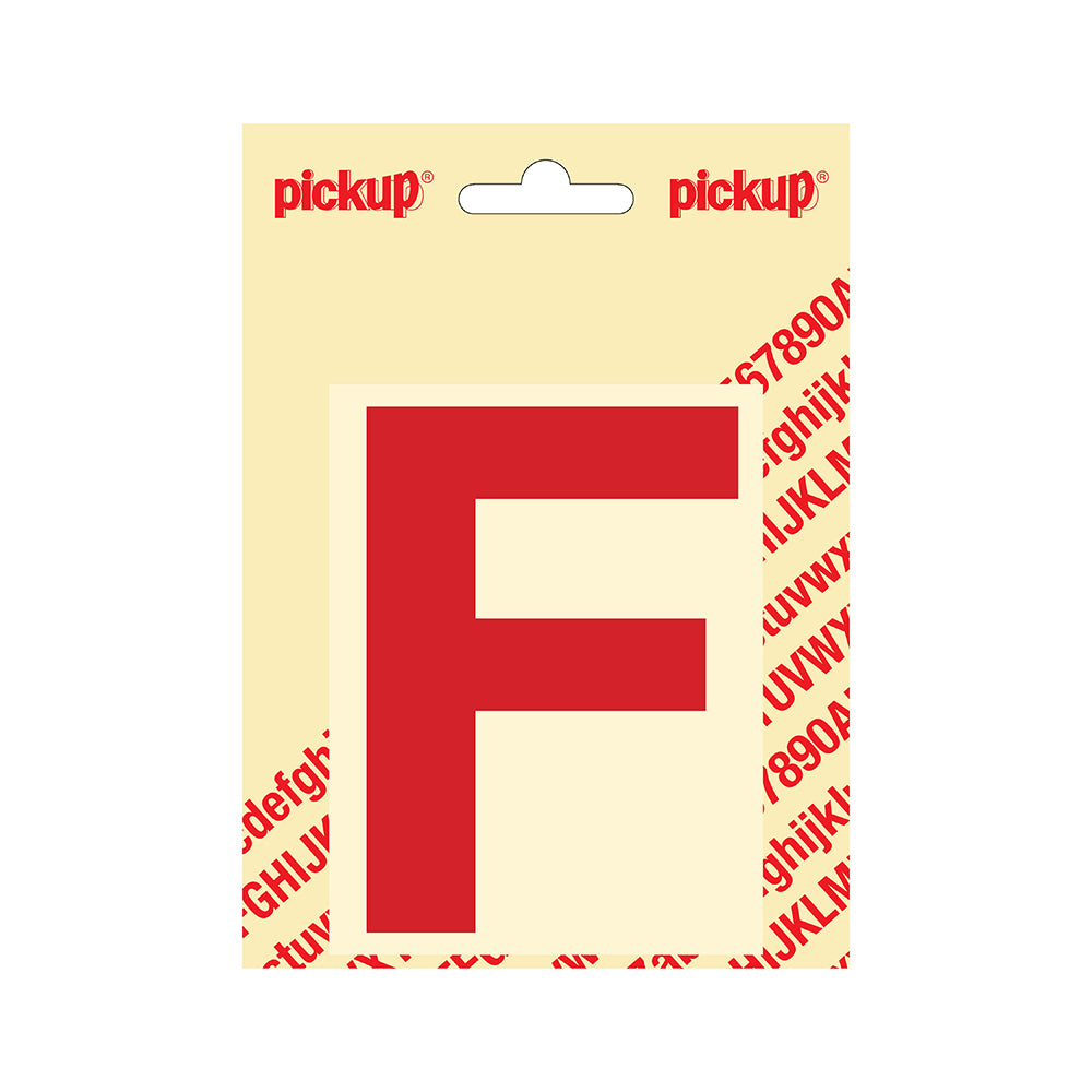 Plakletter Helvetica 100 mm - rood F - Helvetica - 31222100F - EAN 8711234143051 - zelfklevend vinyl