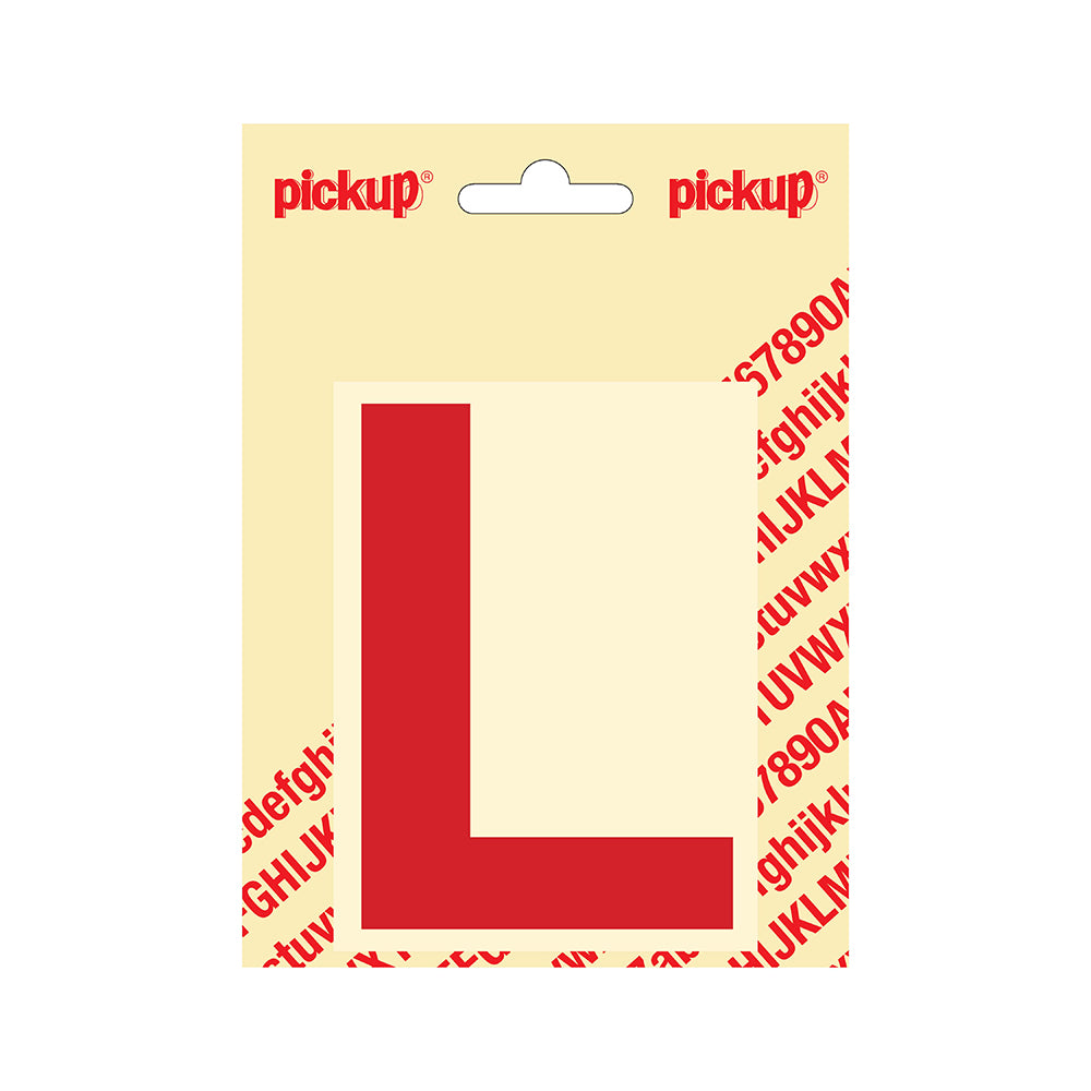 Plakletter Helvetica 100 mm - rood L - Helvetica - 31222100L - EAN 8711234143112 - zelfklevend vinyl