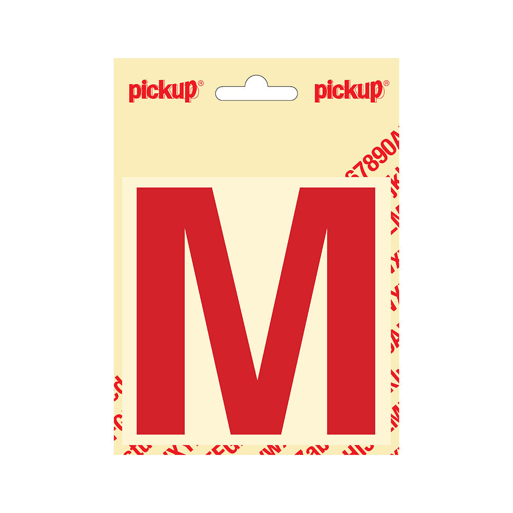 Plakletter Helvetica 100 mm - rood M - Helvetica - 31222100M - EAN 8711234143129 - zelfklevend vinyl