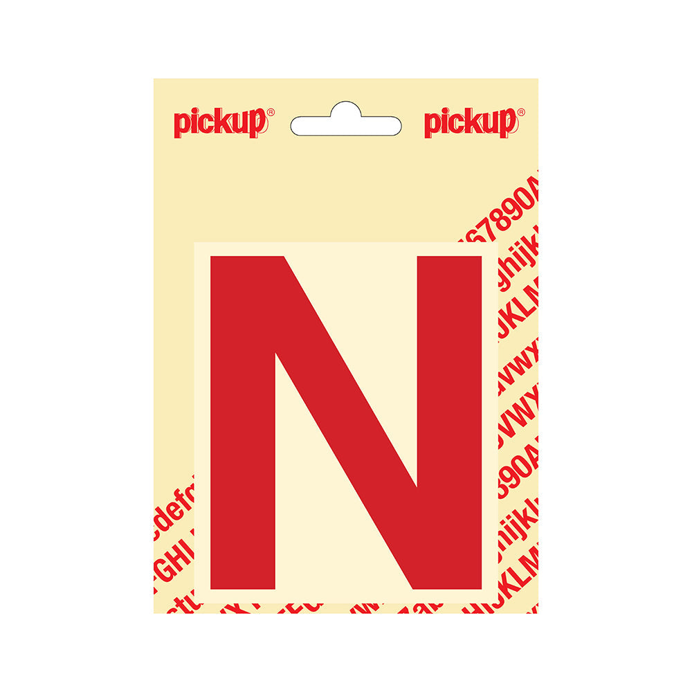 Plakletter Helvetica 100 mm - rood N - Helvetica - 31222100N - EAN 8711234143136 - zelfklevend vinyl