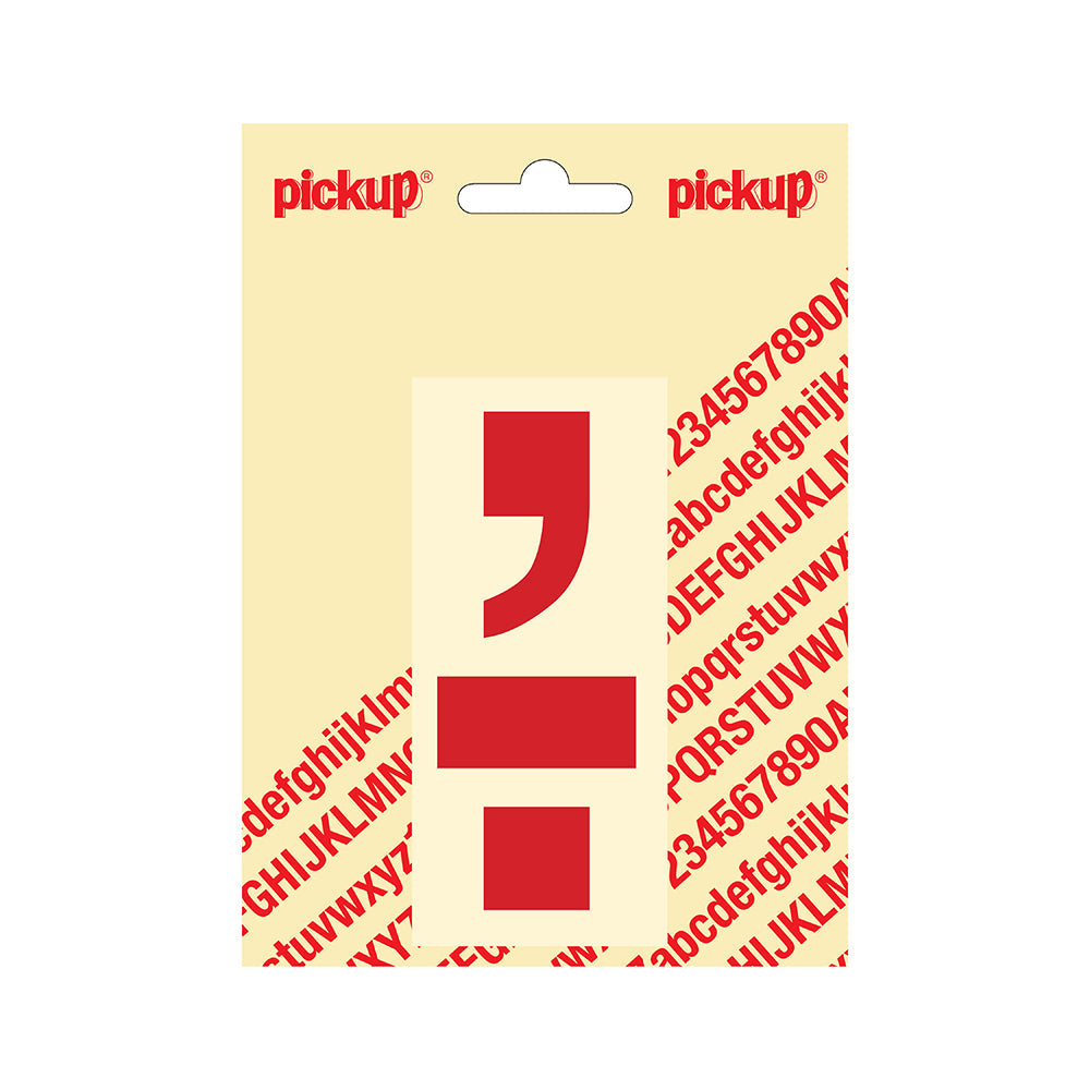 Plakletter Helvetica 100 mm - punt komma rood - Helvetica - 31222100PK - EAN 8711234143761 - zelfklevend vinyl