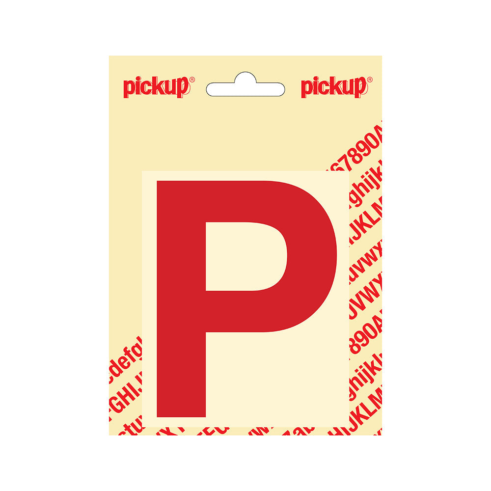 Plakletter Helvetica 100 mm - rood P - Helvetica - 31222100P - EAN 8711234143150 - zelfklevend vinyl