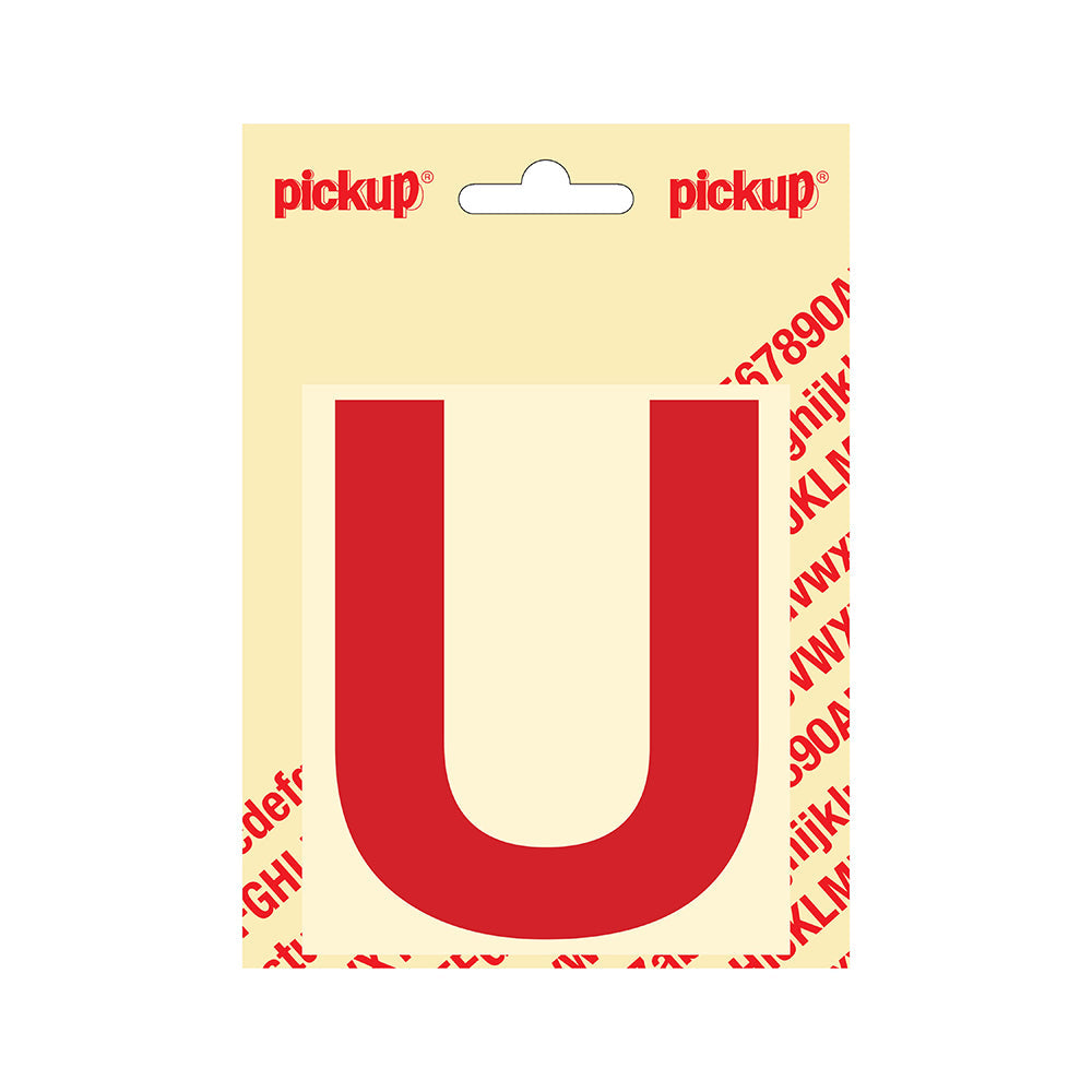 Plakletter Helvetica 100 mm - rood U - Helvetica - 31222100U - EAN 8711234143204 - zelfklevend vinyl
