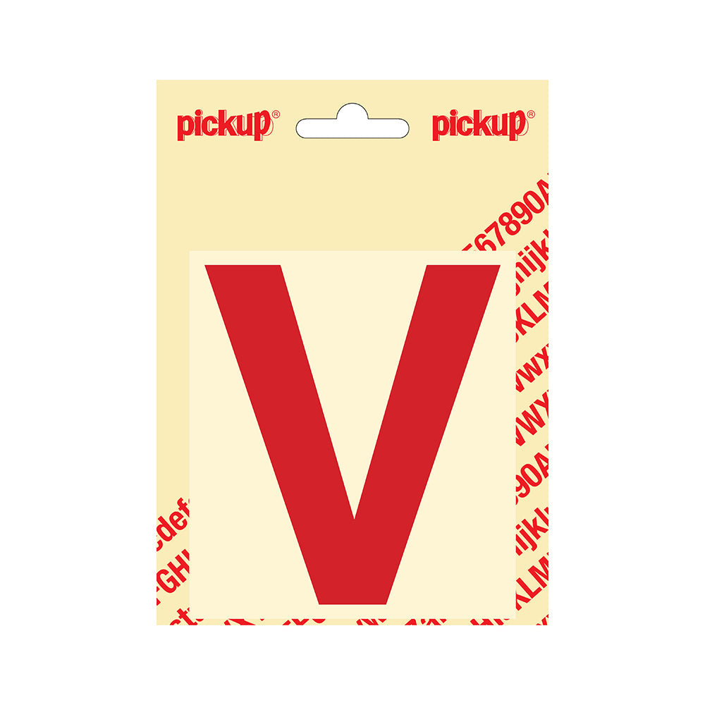 Plakletter Helvetica 100 mm - rood V - Helvetica - 31222100V - EAN 8711234143211 - zelfklevend vinyl