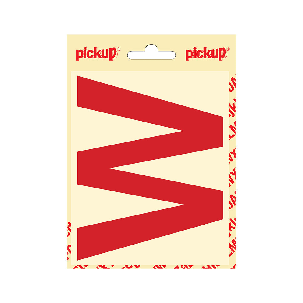 Plakletter Helvetica 100 mm - rood W - Helvetica - 31222100W - EAN 8711234143228 - zelfklevend vinyl