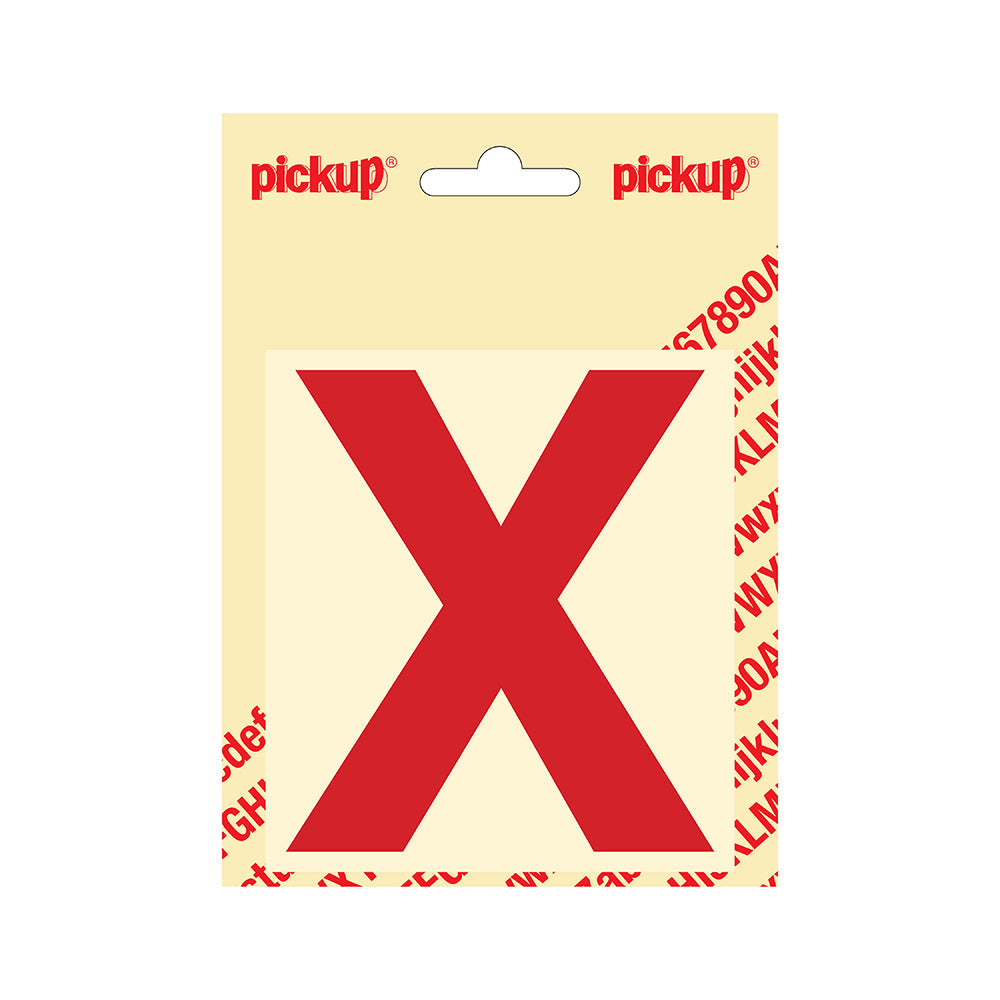 Plakletter Helvetica 100 mm - rood X - Helvetica - 31222100X - EAN 8711234143235 - zelfklevend vinyl