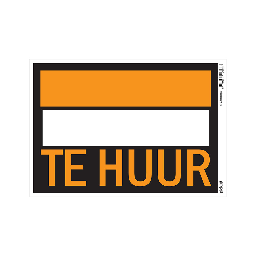 Affiche kunststof 230x330 mm - Te Huur - 3604252010 - EAN 8711234940681 - hard kunststof polystyreen 0,4 mm
