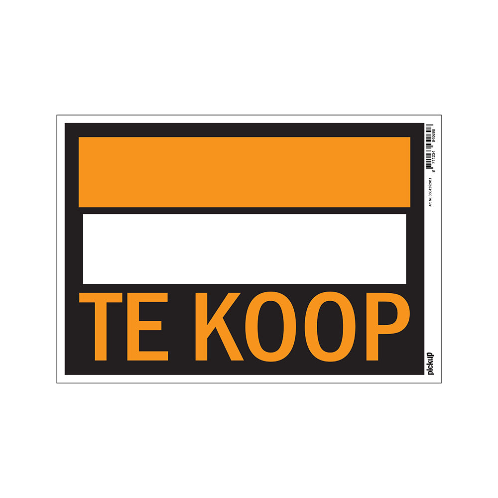 Affiche kunststof 230x330 mm - Te Koop - 3604252011 - EAN 8711234940698 - hard kunststof polystyreen 0,4 mm