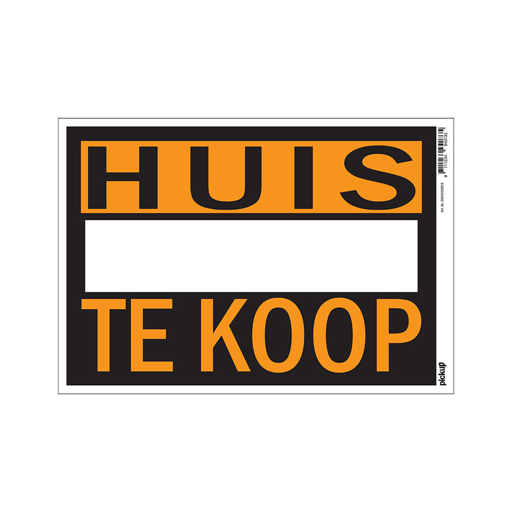 Affiche kunststof 230x330 mm - Huis Te Koop - 3604252015 - EAN 8711234940735 - hard kunststof polystyreen 0,4 mm