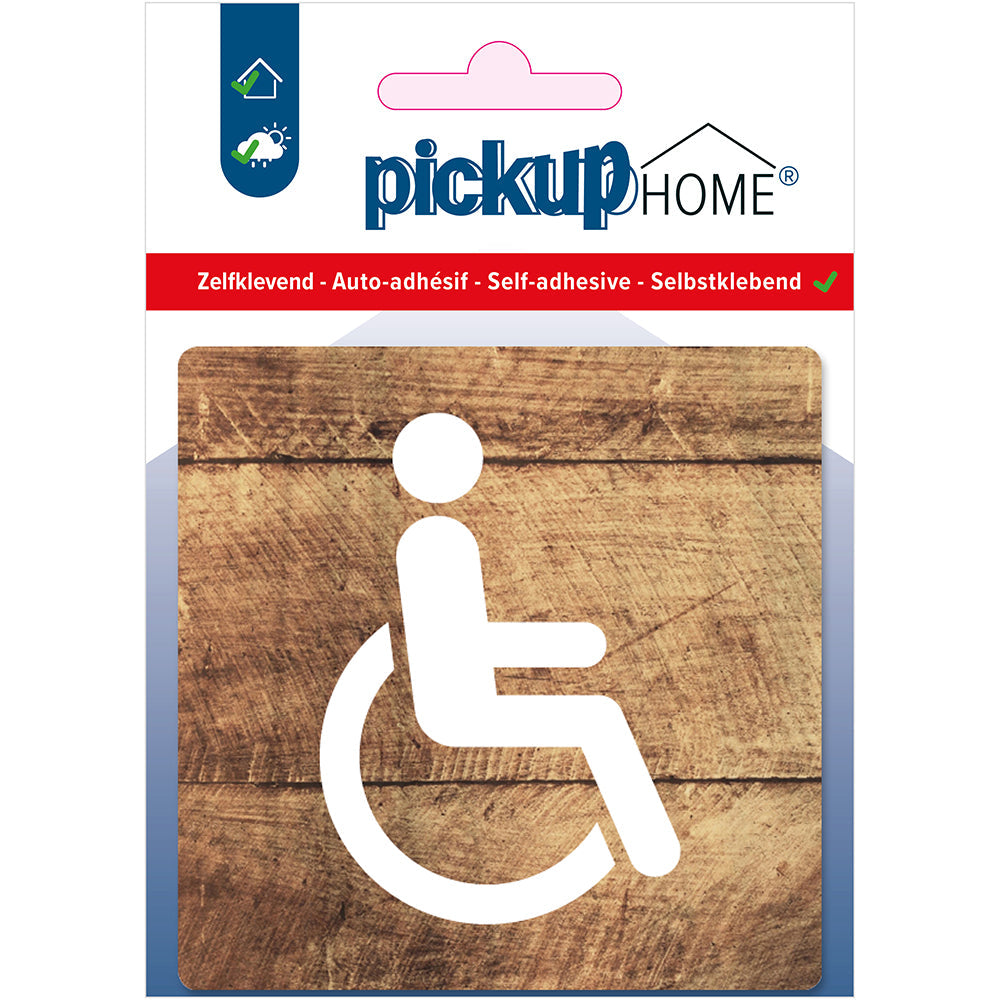 Route Acryl Rolstoel, toiletten, wc, - 9 x 9 cm - 4219090104 - EAN 8711234004772 - zelfklevend acrylaat 3 mm