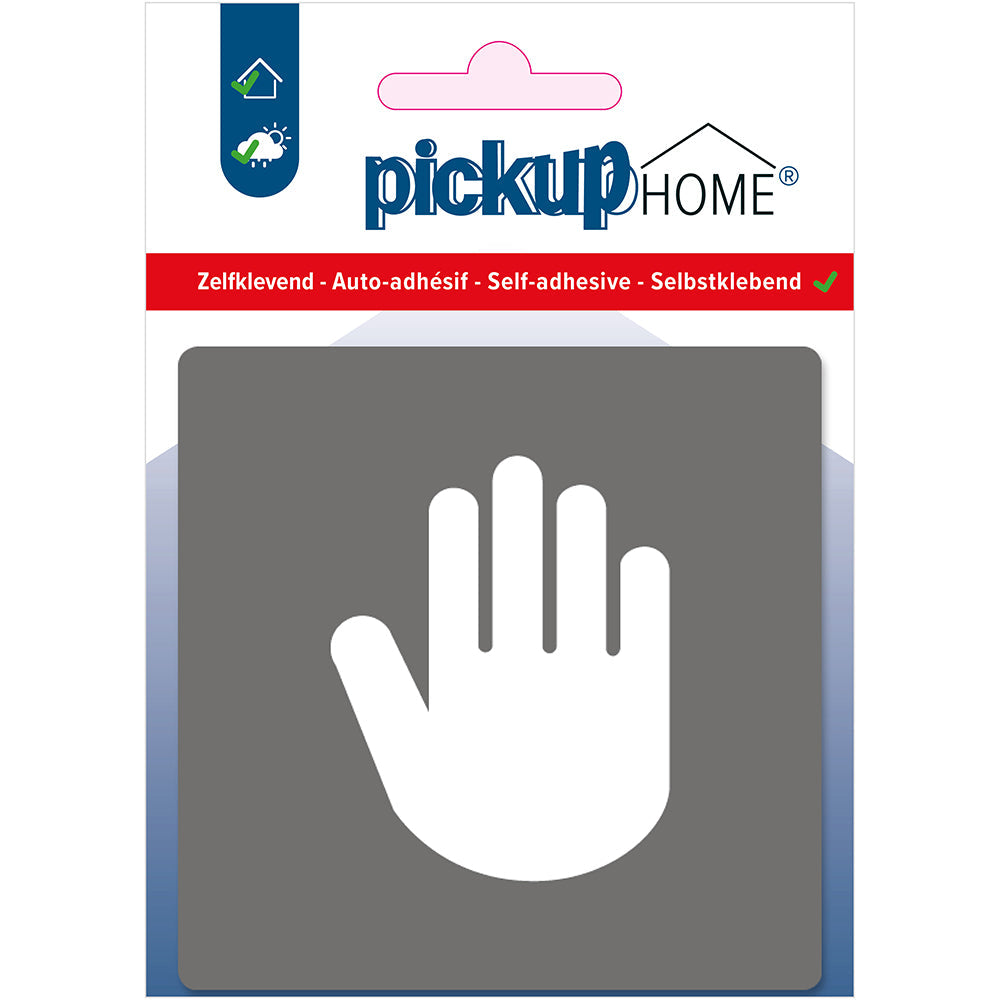 Route Acryl Hand Priv‚ grijs - 9 x 9 cm - 4221090106 - EAN 8711234004604 - zelfklevend acrylaat 3 mm
