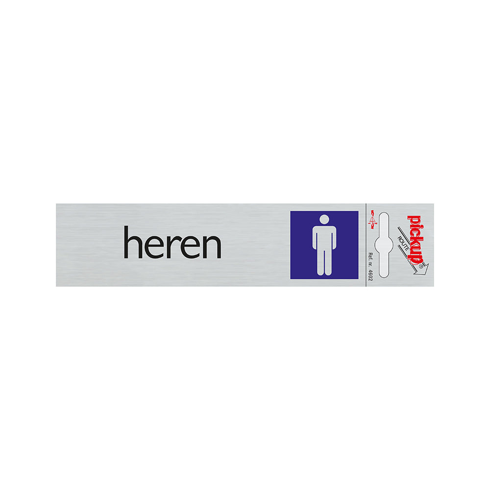 Route Alulook 165x44 mm - Heren - WC - toilet - 4602 - EAN 8711234046024 - zelfklevend kunststof aluminiumlook alulook