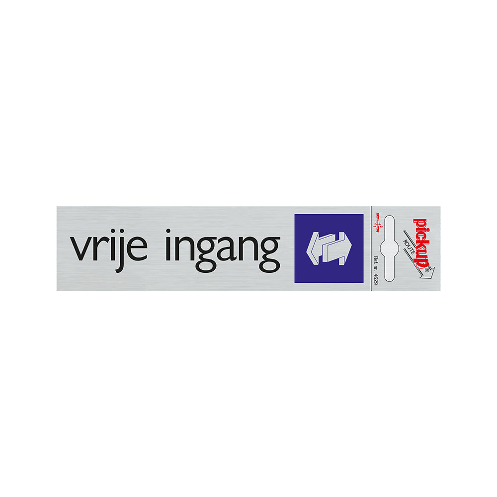 Route Alulook 165x44 mm - Vrije ingang - 4629 - EAN 8711234046291 - zelfklevend kunststof aluminiumlook alulook