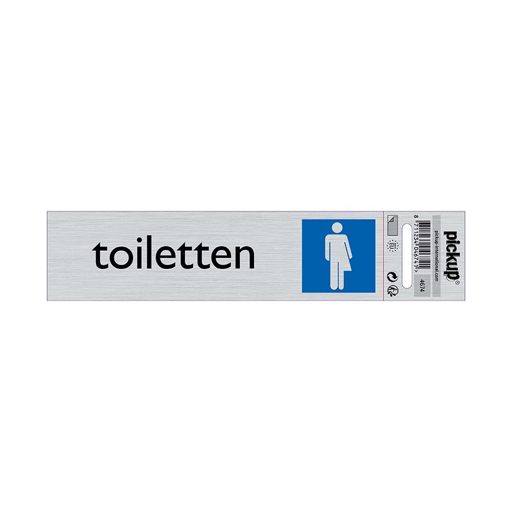 Route Alulook 165x44 mm - Genderneutraal - toiletten - WC - 4674 - EAN 8711234046741 - zelfklevend kunststof aluminiumlook alulook