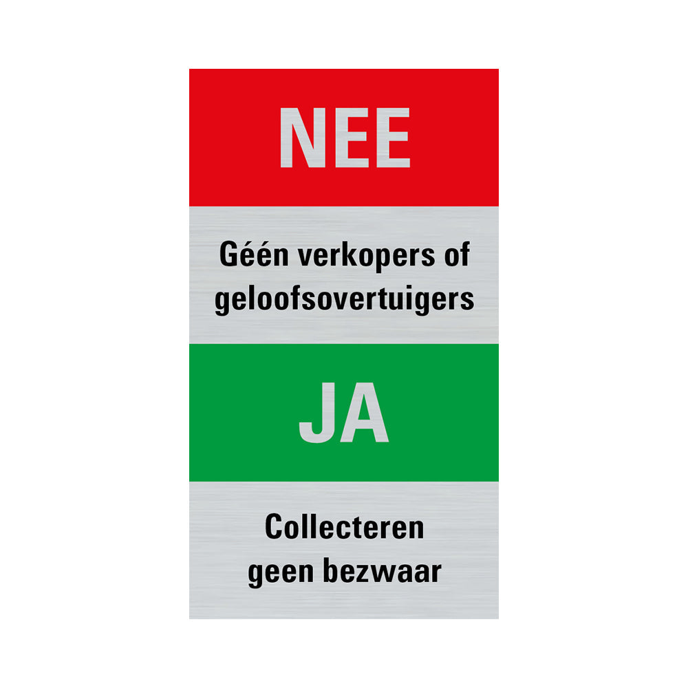 Route alulook 60x44 mm - NEE JA collecteren - 4951 - EAN 8711234049513 - zelfklevend kunststof aluminiumlook alulook