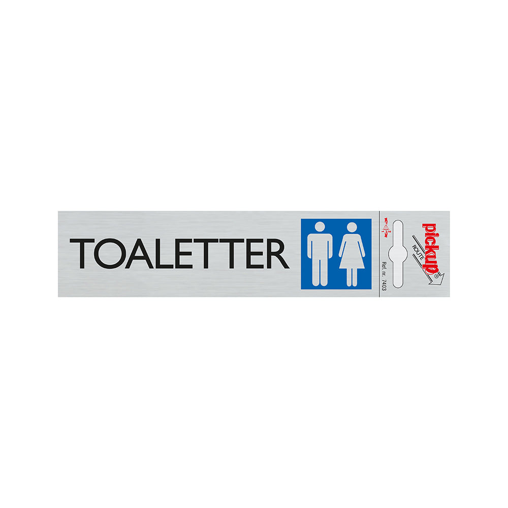 Route alulook 165 x 44 mm - TOALETTER D&H - 7403 - EAN 8711234074034 - zelfklevend kunststof aluminiumlook alulook