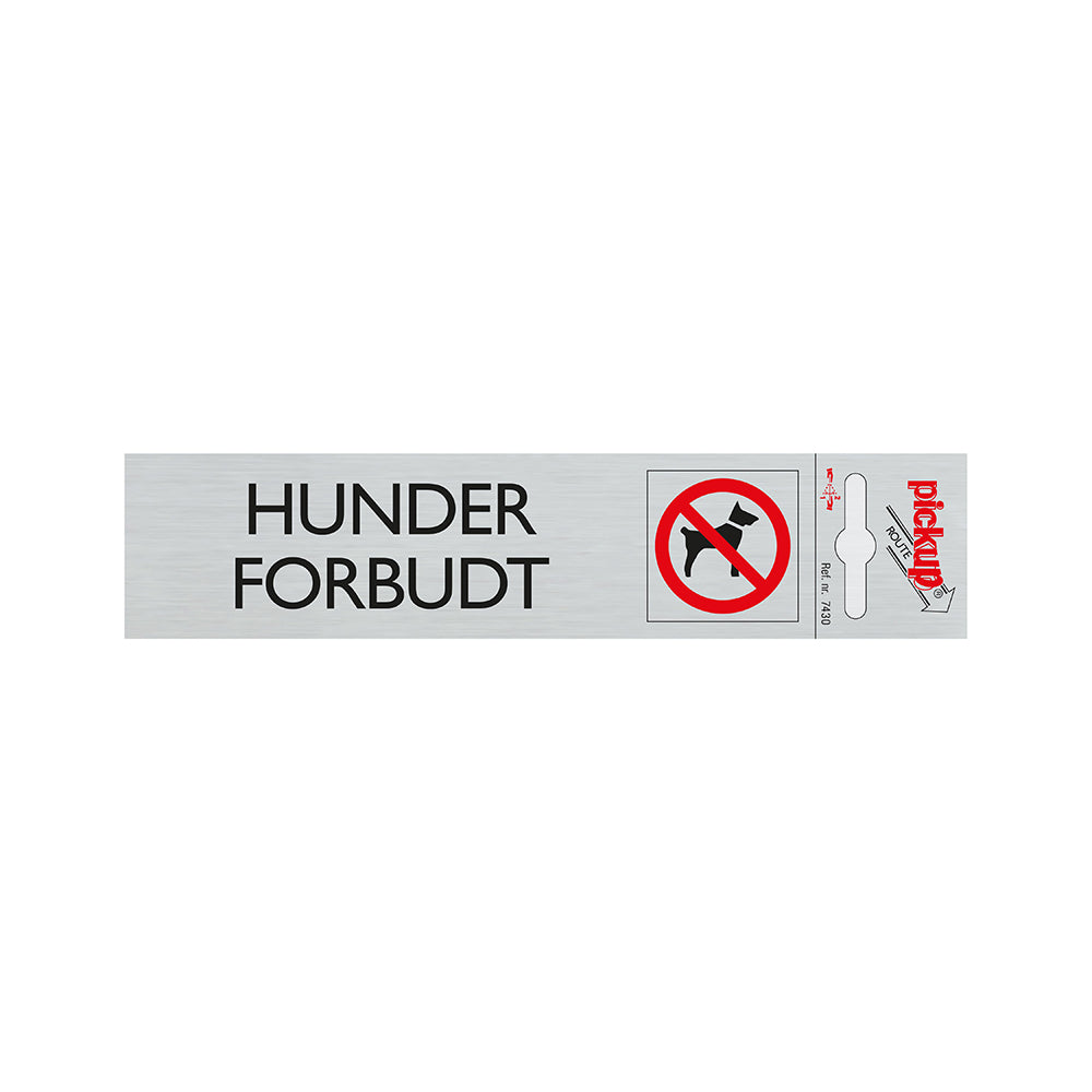 Route alulook 165 x 44 mm - HUNDER FORBUDT - 7430 - EAN 8711234074300 - zelfklevend kunststof aluminiumlook alulook