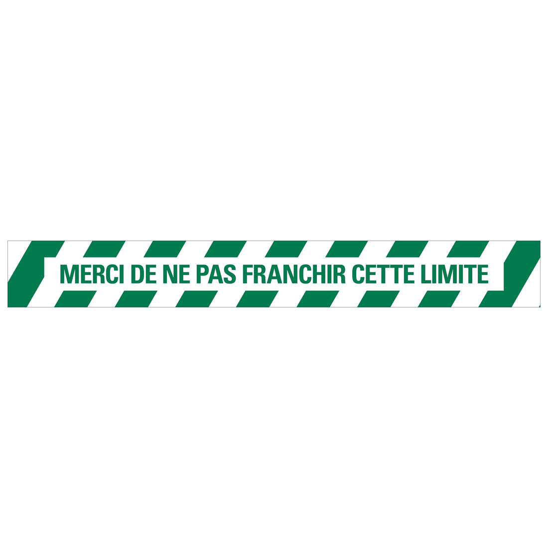 Autocollant au sol 100x800 mm vert-blanc lamin‚ Merci de ne pas franchir cette limite - social distance distance sociale - 19 8199100810 EAN 8711234040879 vloersticker gelamineerd