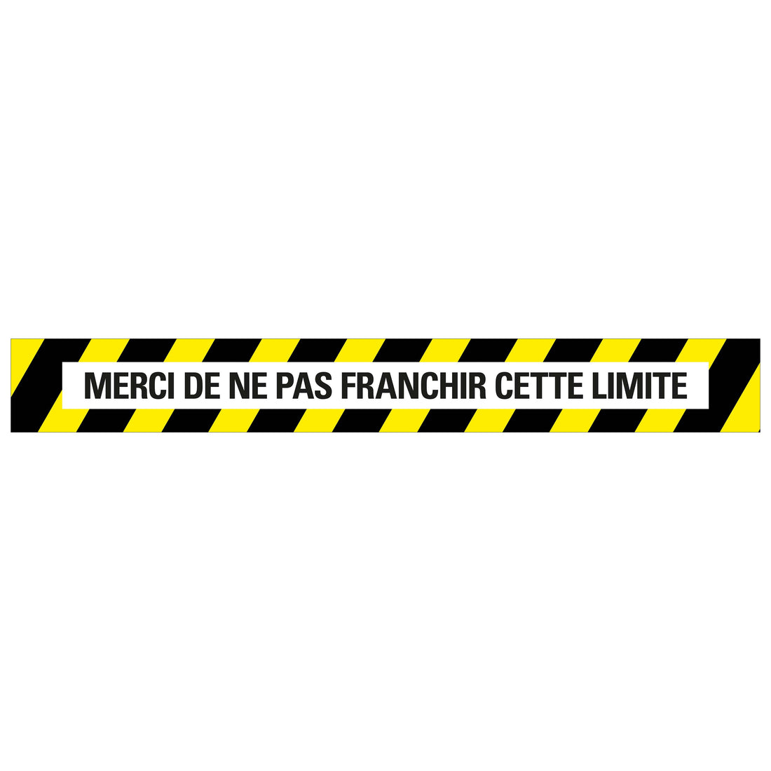 Autocollant au sol 100x800 mm jaune-noir lamin‚ Merci de ne pas franchir cette limite - social distance distance sociale - 19 8199100811 EAN 8711234040886 vloersticker gelamineerd