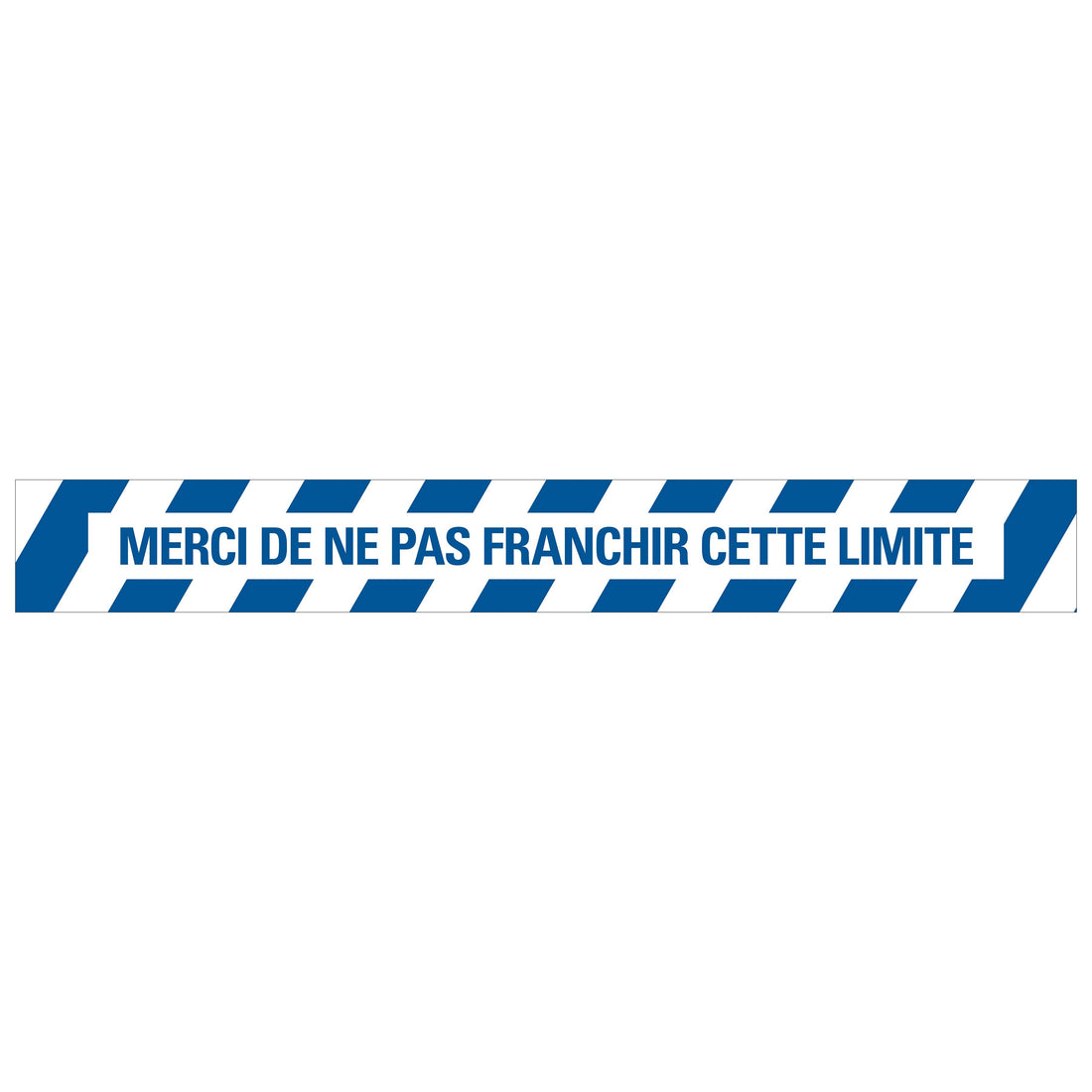 Autocollant au sol 100x800 mm bleu-blanc laminé Merci de ne pas franchir cette limite - social distance distance sociale - 19 8199100813 EAN 8711234037817 vloersticker gelamineerd