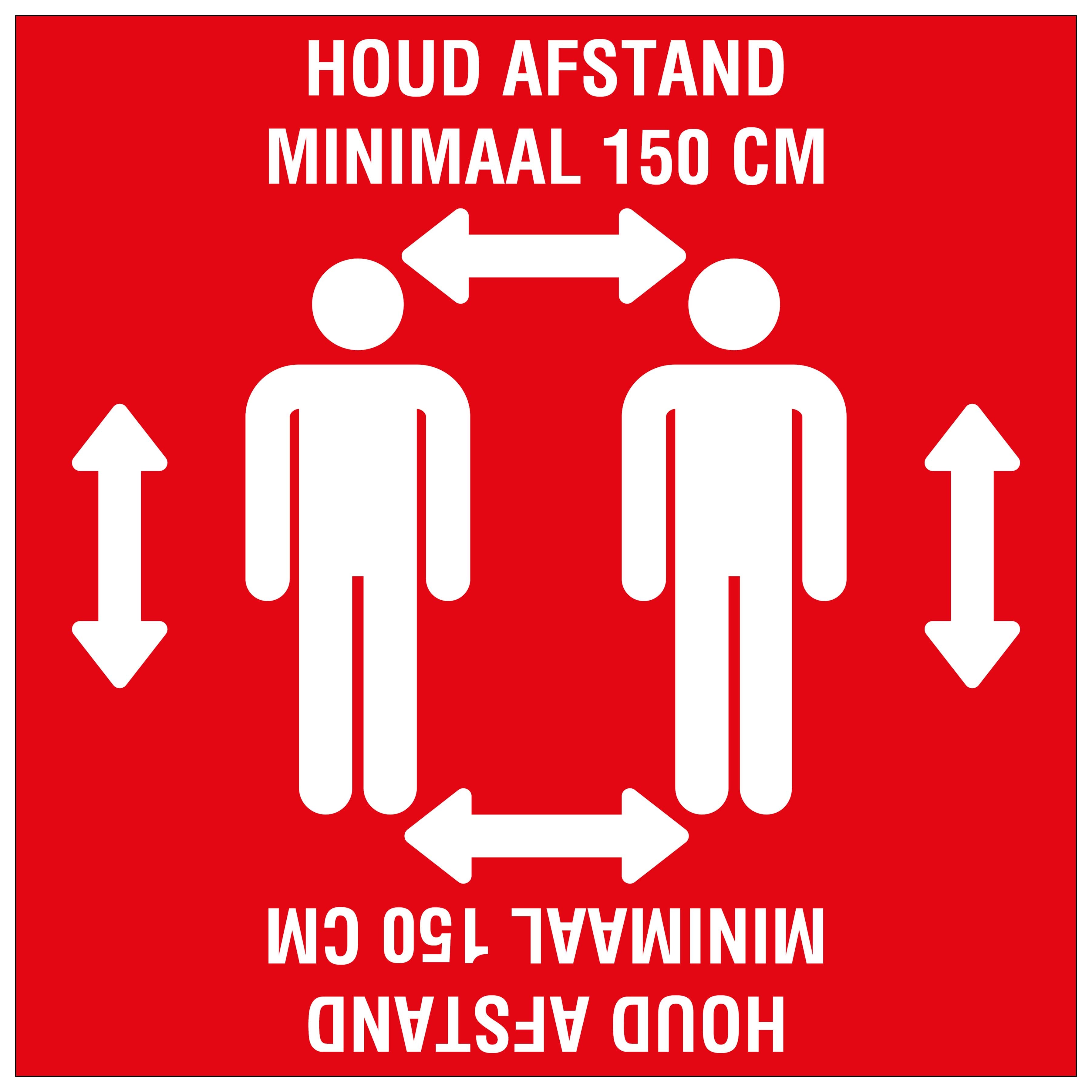 vloersticker 280x280 mm gelamineerd rood 8199280280 social distance 19 - EAN 8711234040725