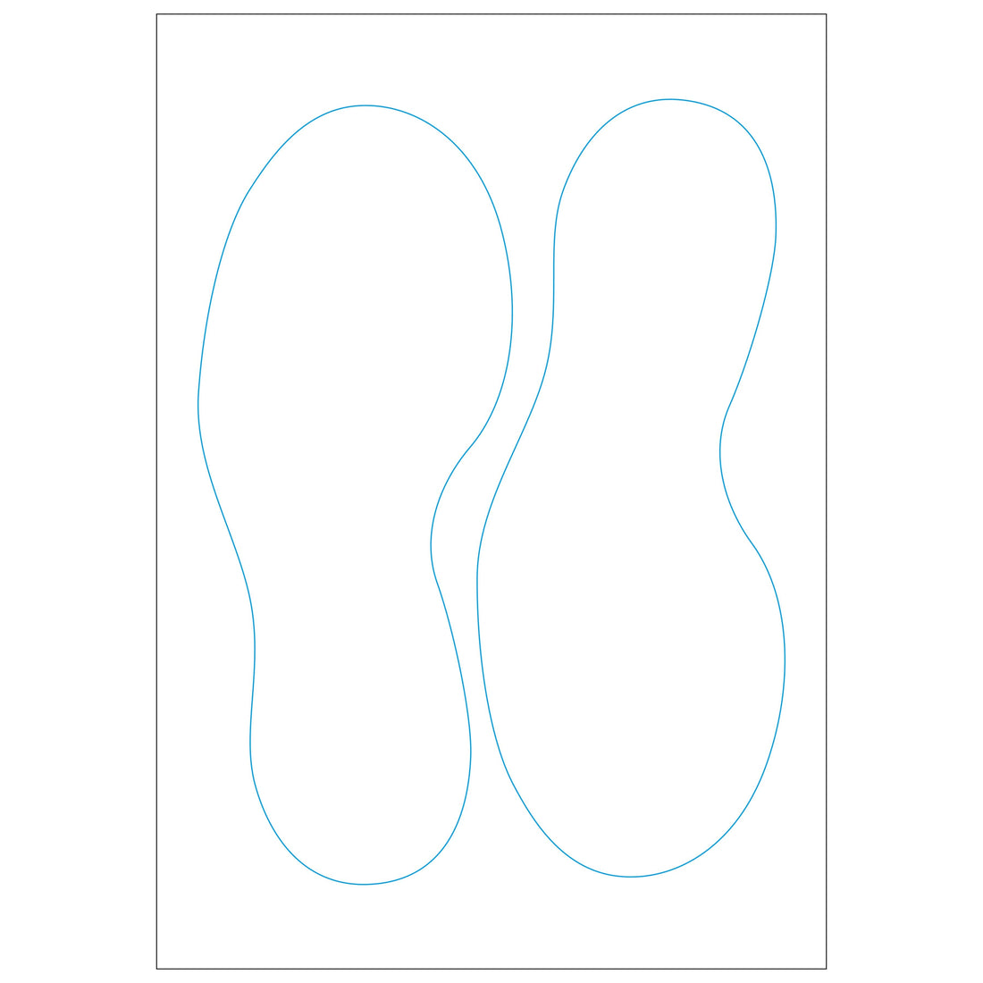 Vloersticker Voetstappen wit 25 cm L + R gelamineerd gelamineerd vinyl, slijtvast en antislip, weerbestendig, geschikt voor binnengebruik en buitengebruik, social distance distance sociale 19 lamin‚ laminated laminiert 91080011 EAN 8711234041906