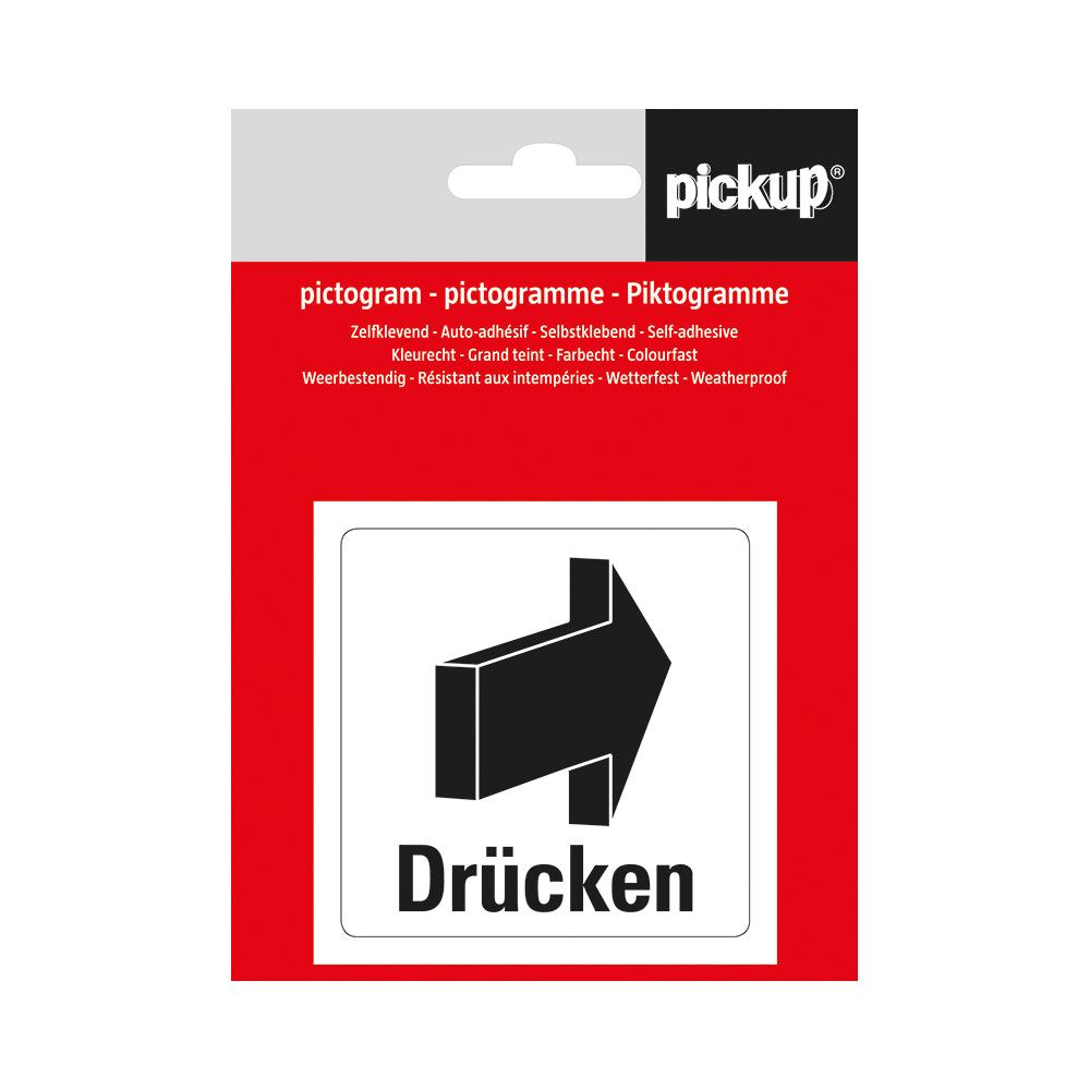Pictogram Aufkleber 75x75 mm Drücken P229-8 EAN 8711234339362