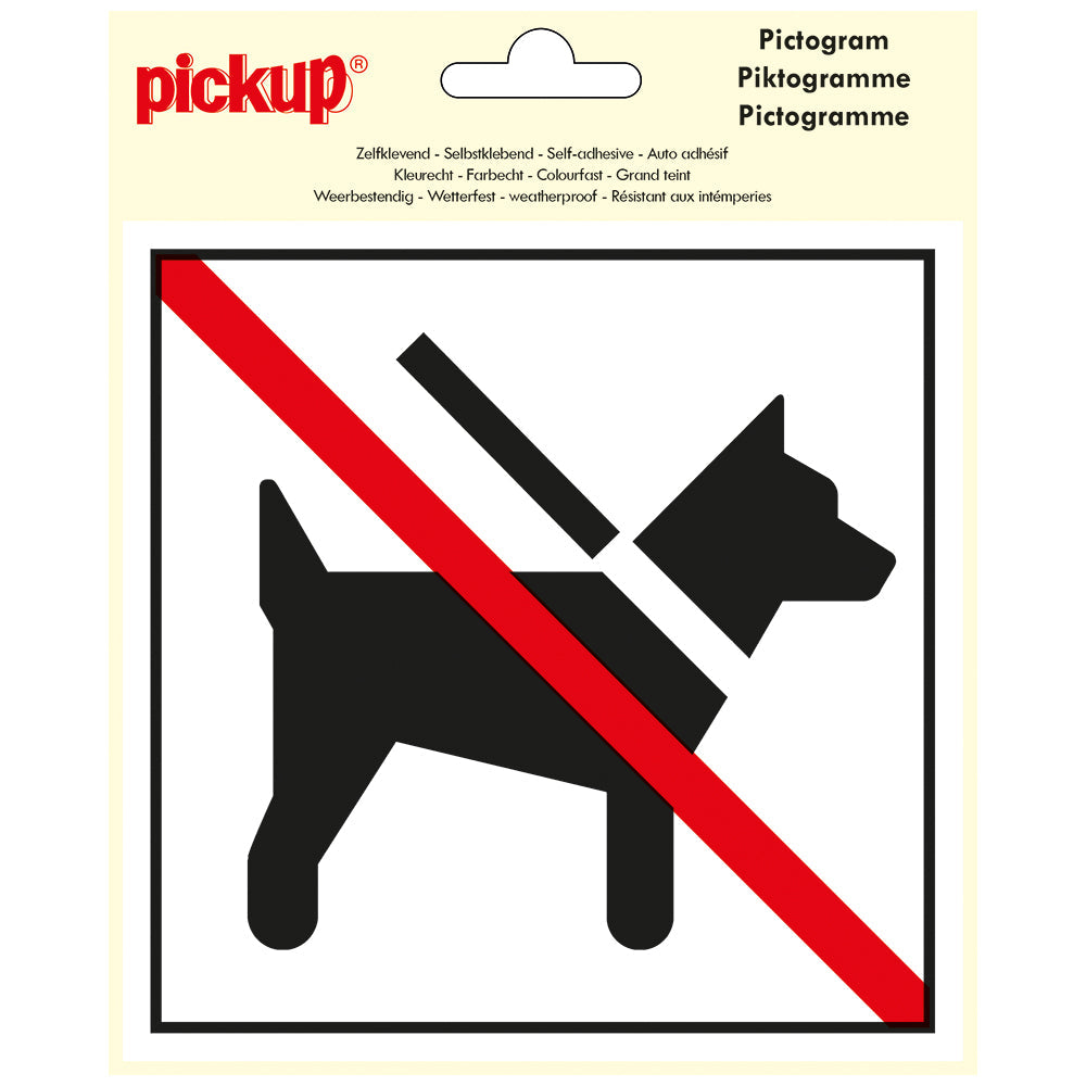 Pictogram zelfklevende vinyl sticker 15 x 15 - HUNDER FORBUDT - P419-15 - EAN 8711234376749 - zelfklevende vinyl sticker