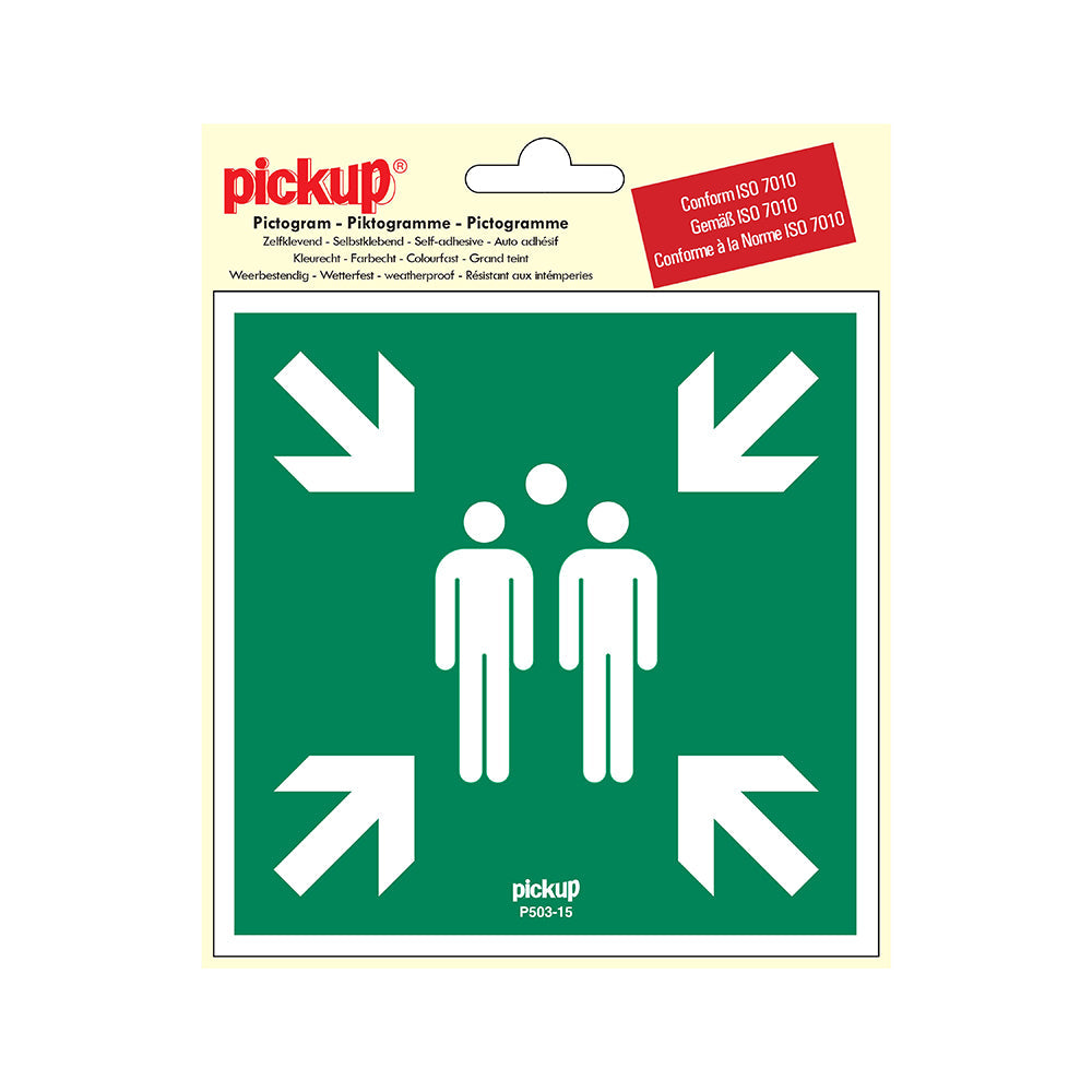 Pictogram 150x150 mm - Verzamelplaats bij calamiteit - P503-15 - EAN 8711234376060 - zelfklevende vinyl sticker