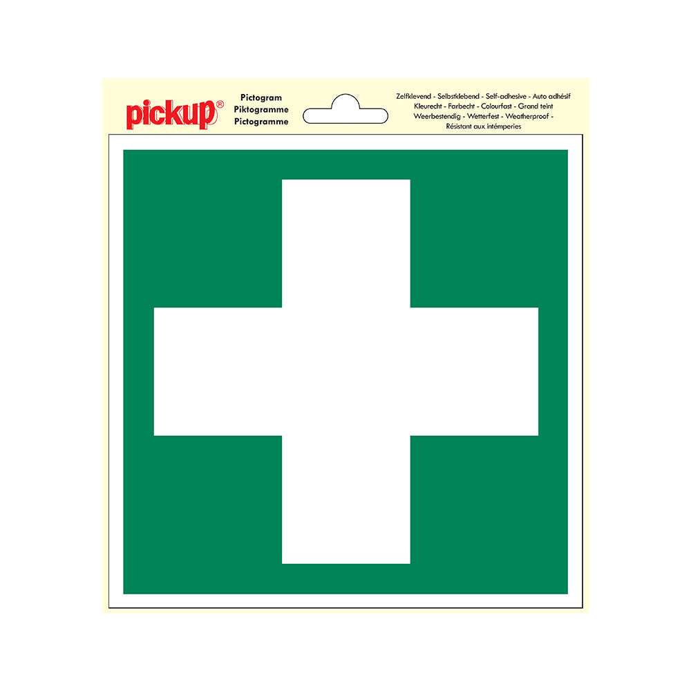 Pictogram 200x200 mm - EHBO E.H.B.O. - P602-20 - EAN 8711234039163 - zelfklevende vinyl sticker
