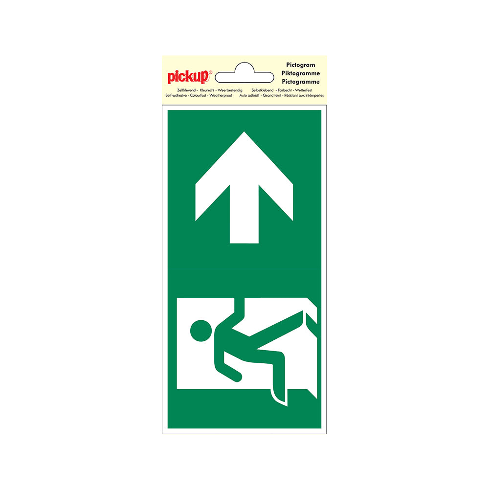 Pictogram 100x200 mm - Verwijzing nooduitgang rechts - P614-20 - EAN 8711234039019 - zelfklevende vinyl sticker