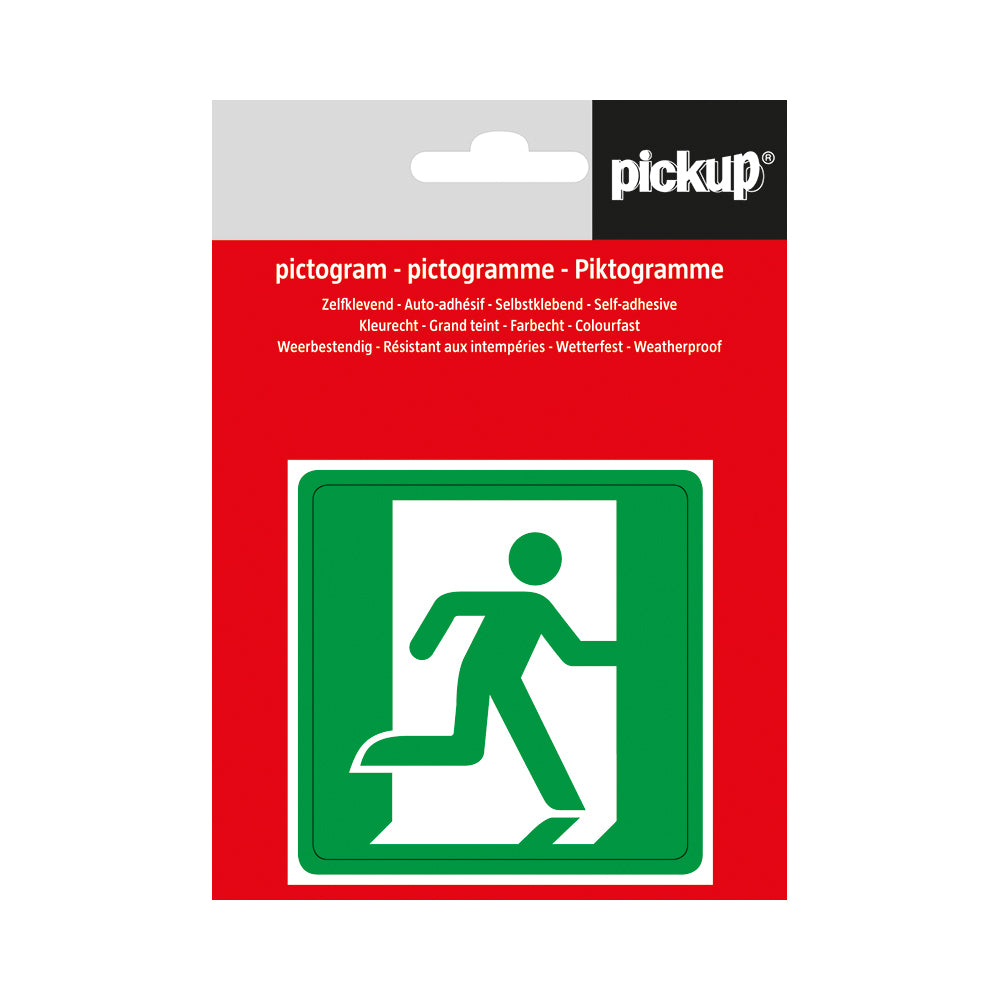 Pictogram Aufkleber 75x75 mm Notausgang rechts P614-8 EAN 8711234339508