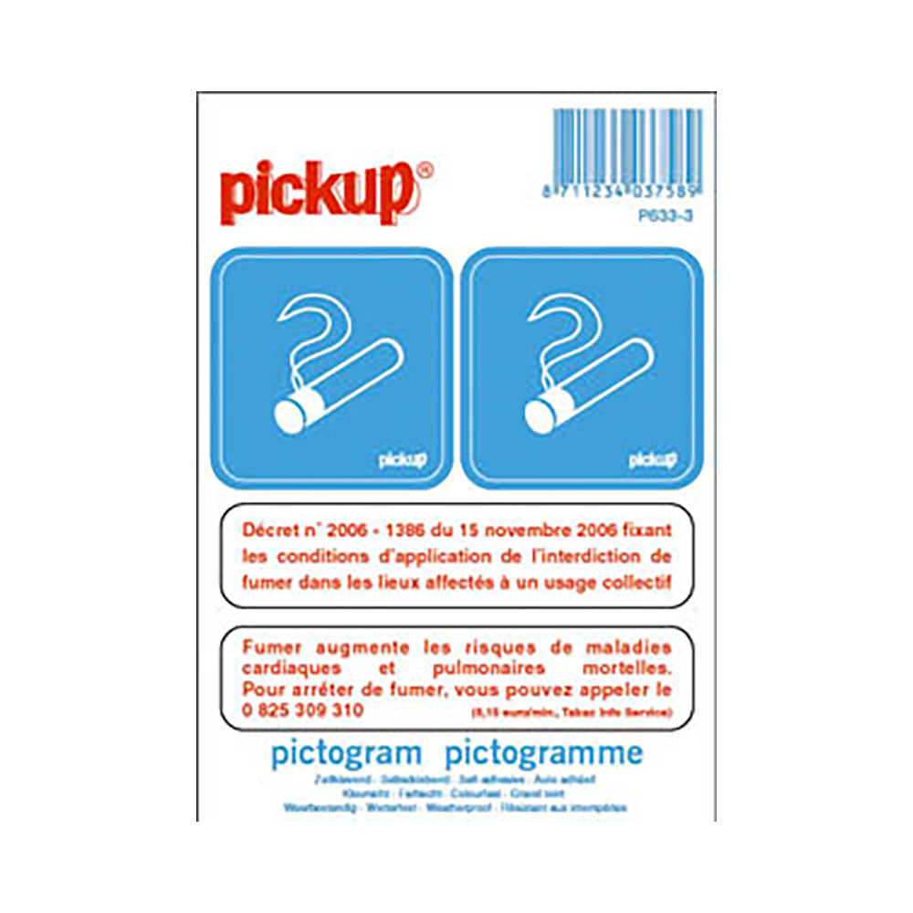 Pictogram 100x100 mm - Espace fumeur avec decret - P633-3 - EAN 8711234037589 - zelfklevende vinyl sticker