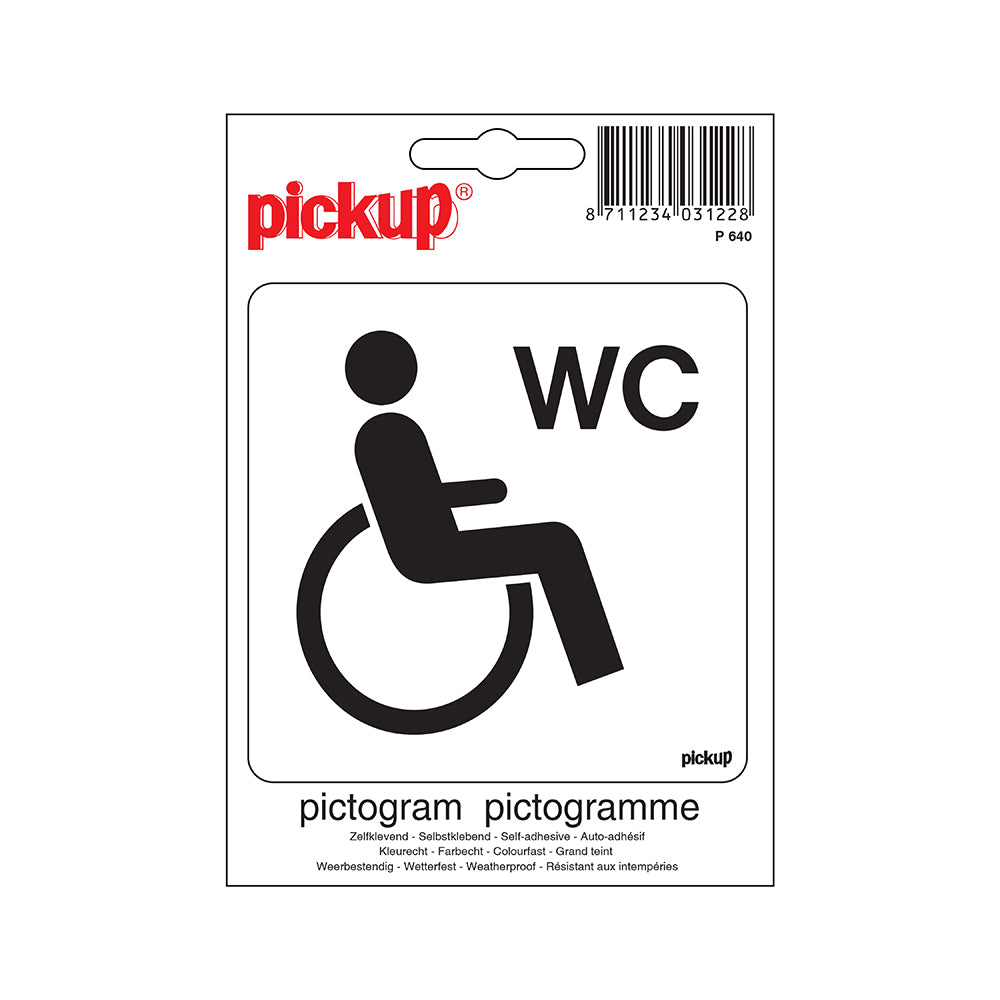 Pictogram 100x100 mm - Gehandicapten toilet - wc - P640 - EAN 8711234031228 - zelfklevende vinyl sticker