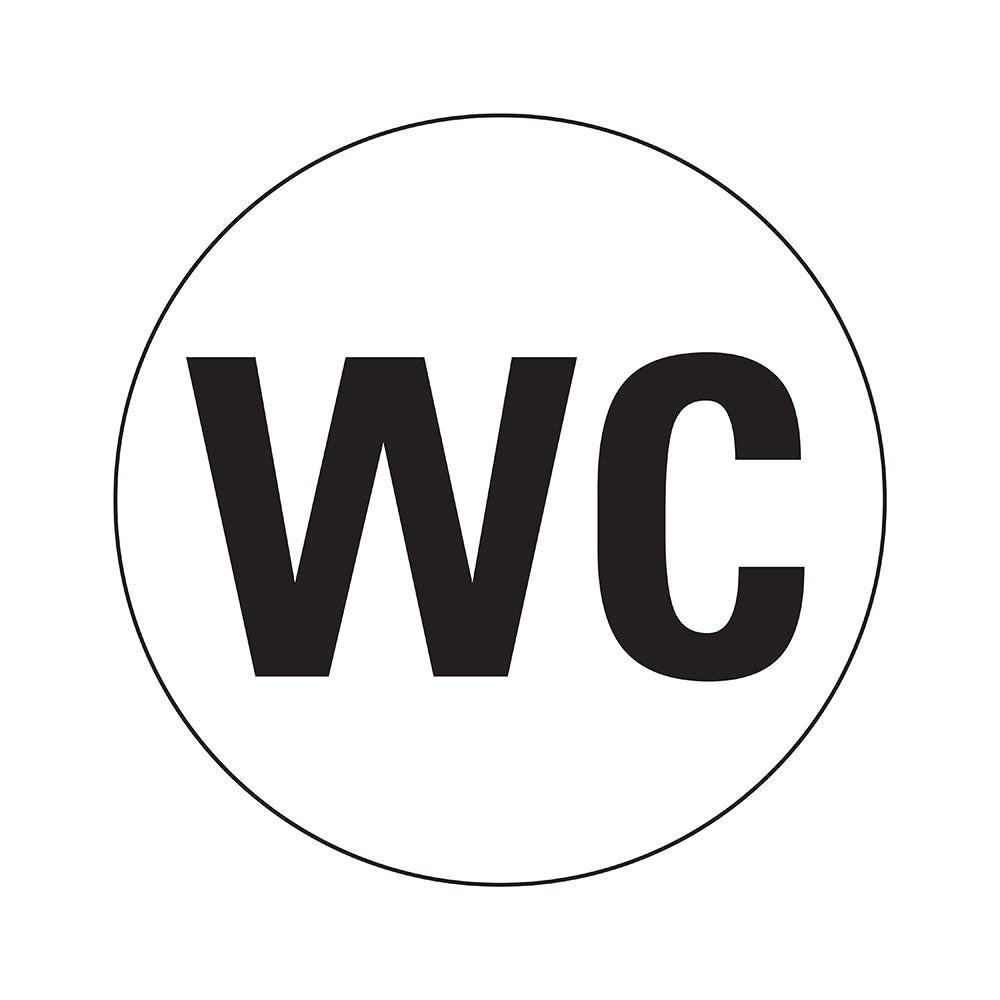 Pictogram rond 200 mm - WC - (toilet) - P641-20 - EAN 8711234031310 - zelfklevende vinyl sticker