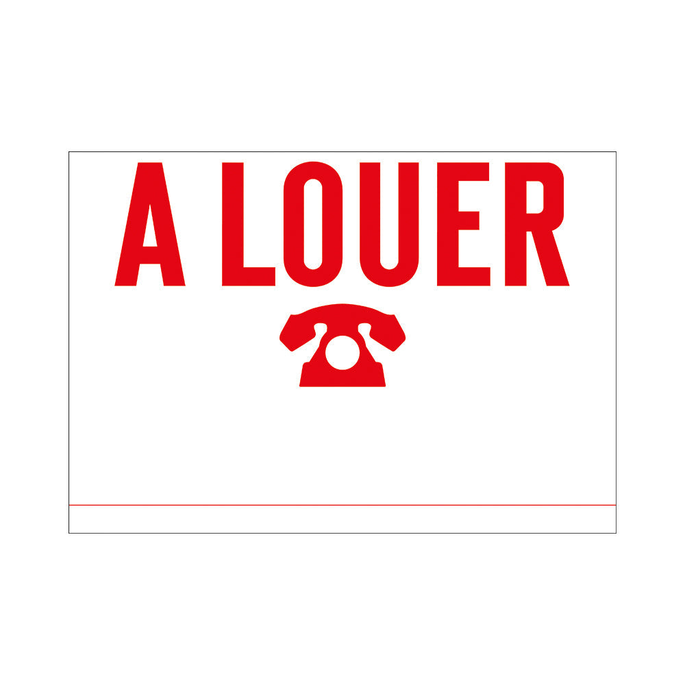 Pictogram 330x240 mm - A louer - P661 - EAN 8711234031457 - zelfklevende vinyl sticker
