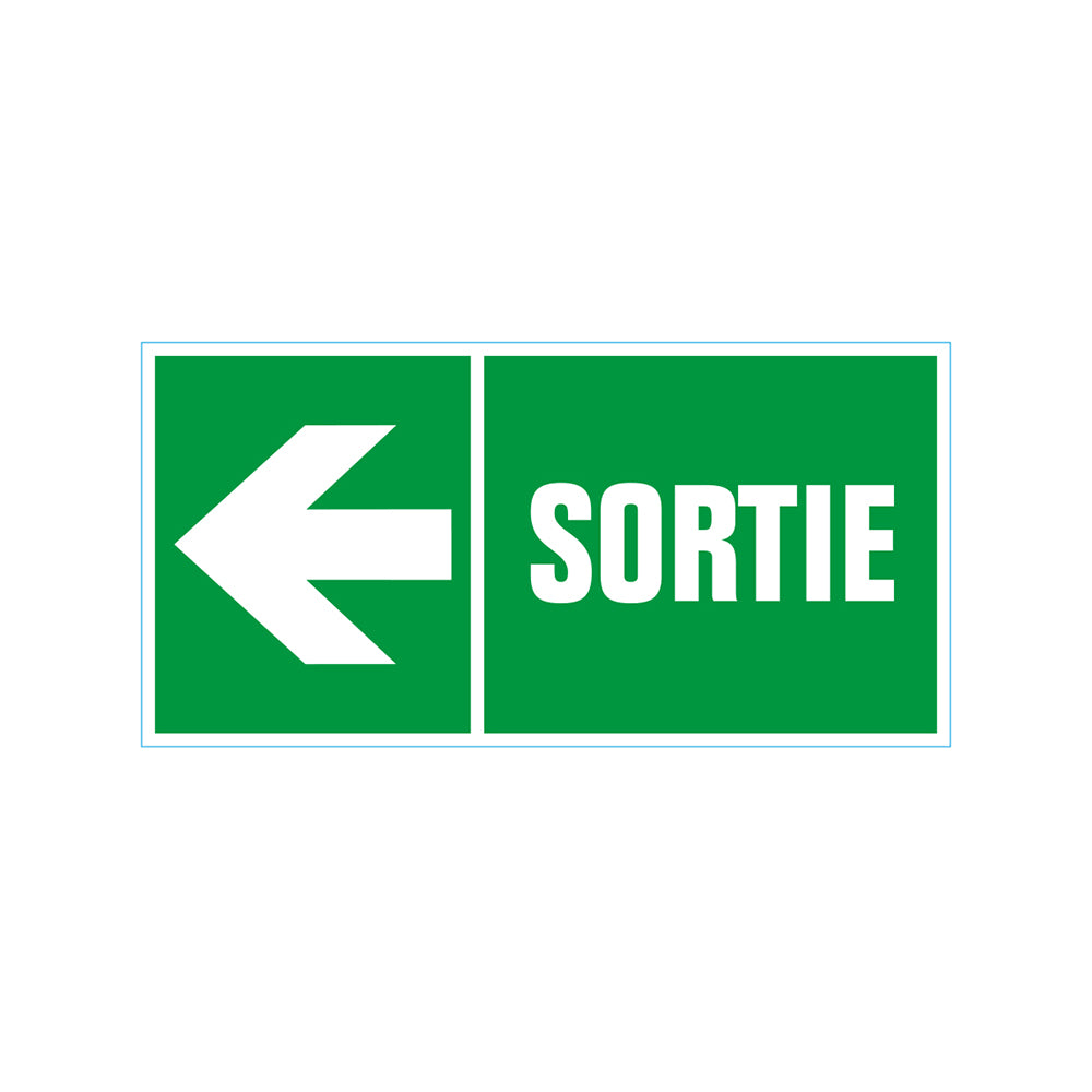 Pictogram 300x150 mm - Sortie gauche - P667 - EAN 8711234031518 - zelfklevende vinyl sticker