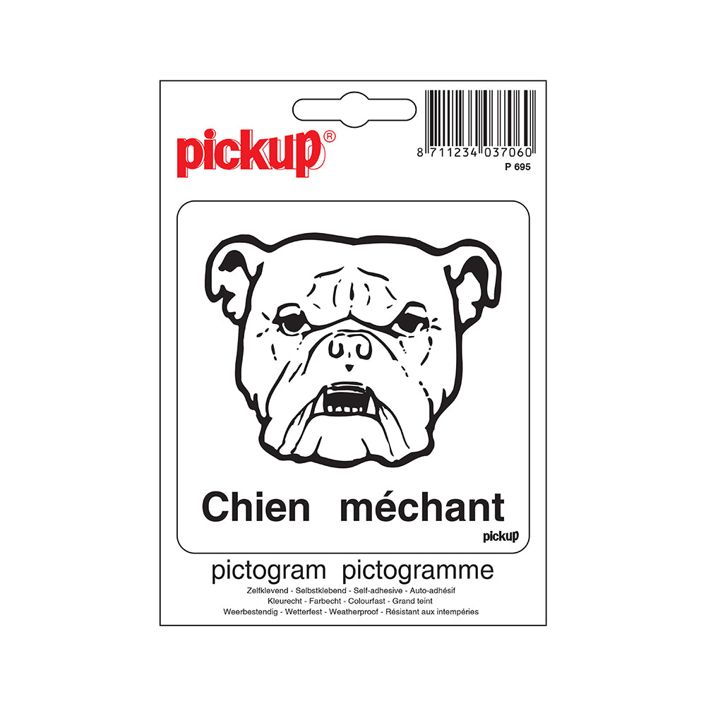 Pictogram 100x100 mm - Chien m‚chant - P695 - EAN 8711234037060 - zelfklevende vinyl sticker