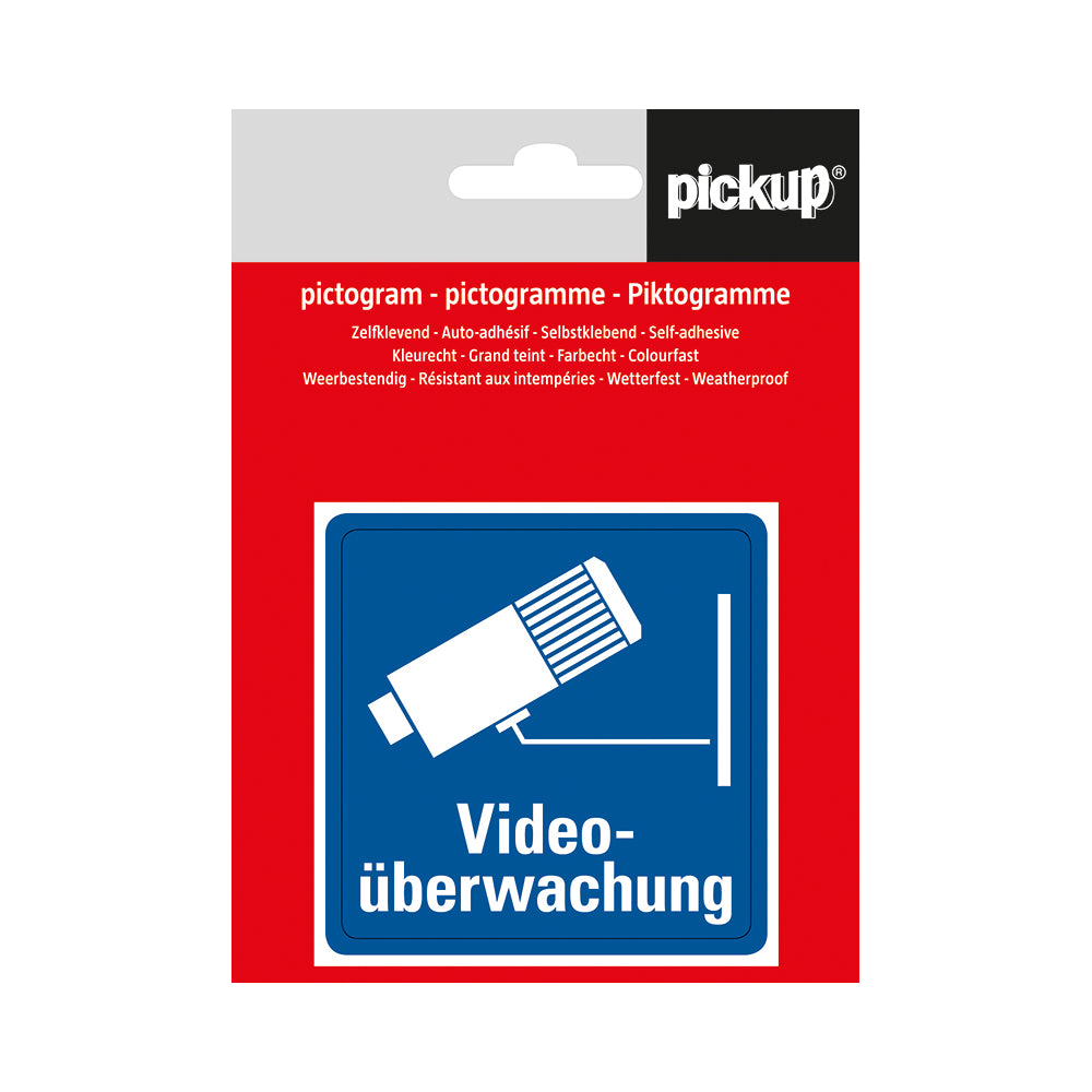 Pictogram Aufkleber 75x75 mm Video�berwachung P697-8 EAN 8711234339454