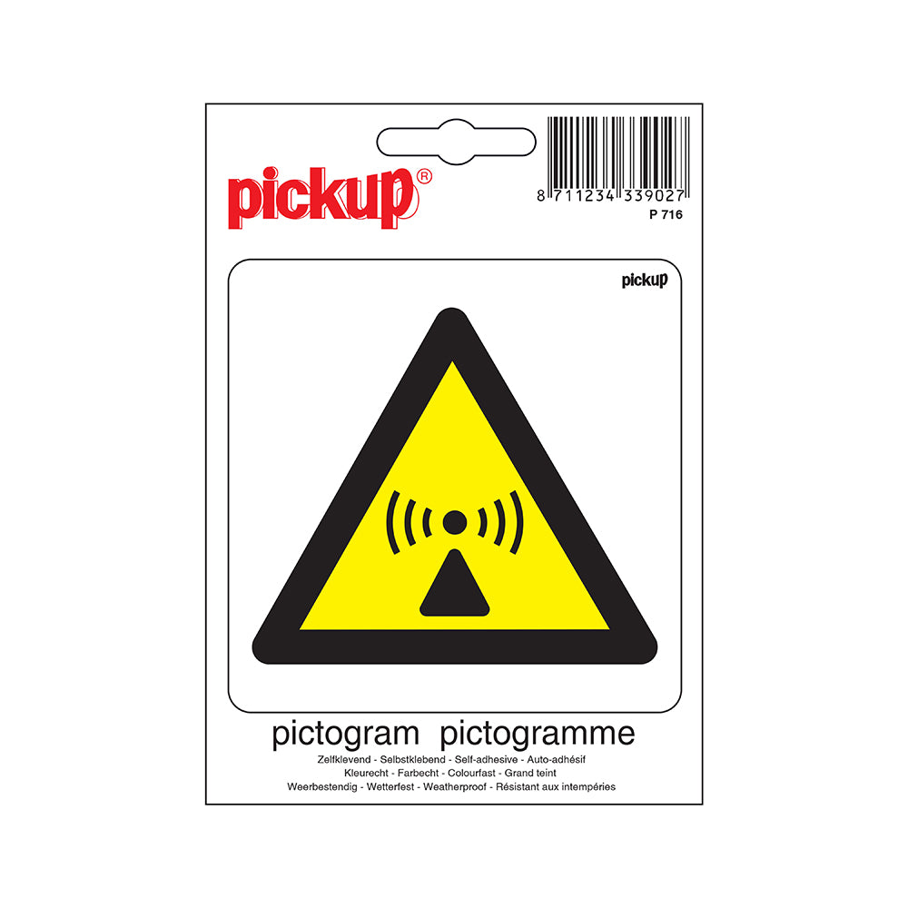 Pictogram 100x100 mm - Niet-ioniserende straling - P716 - EAN 8711234339027 - zelfklevende vinyl sticker