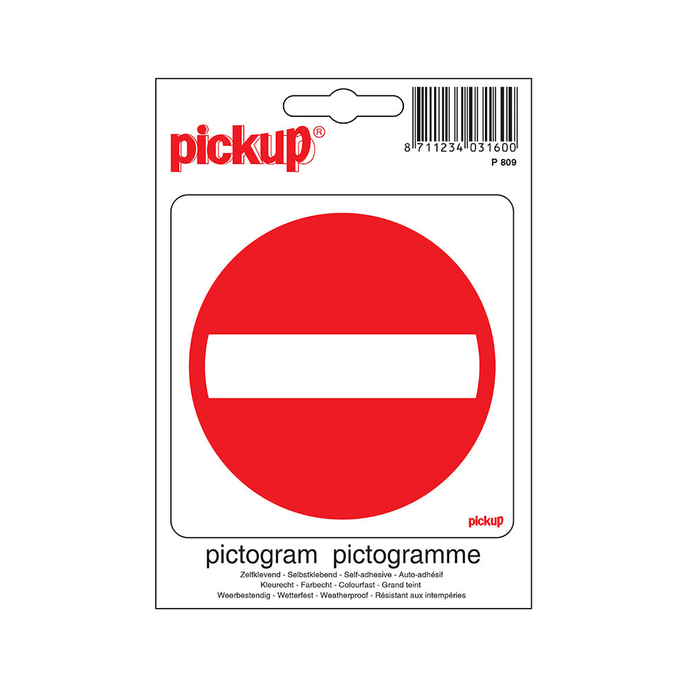 Pictogram 100x100 mm - Verboden toegang - P809 - EAN 8711234031600 - zelfklevende vinyl sticker