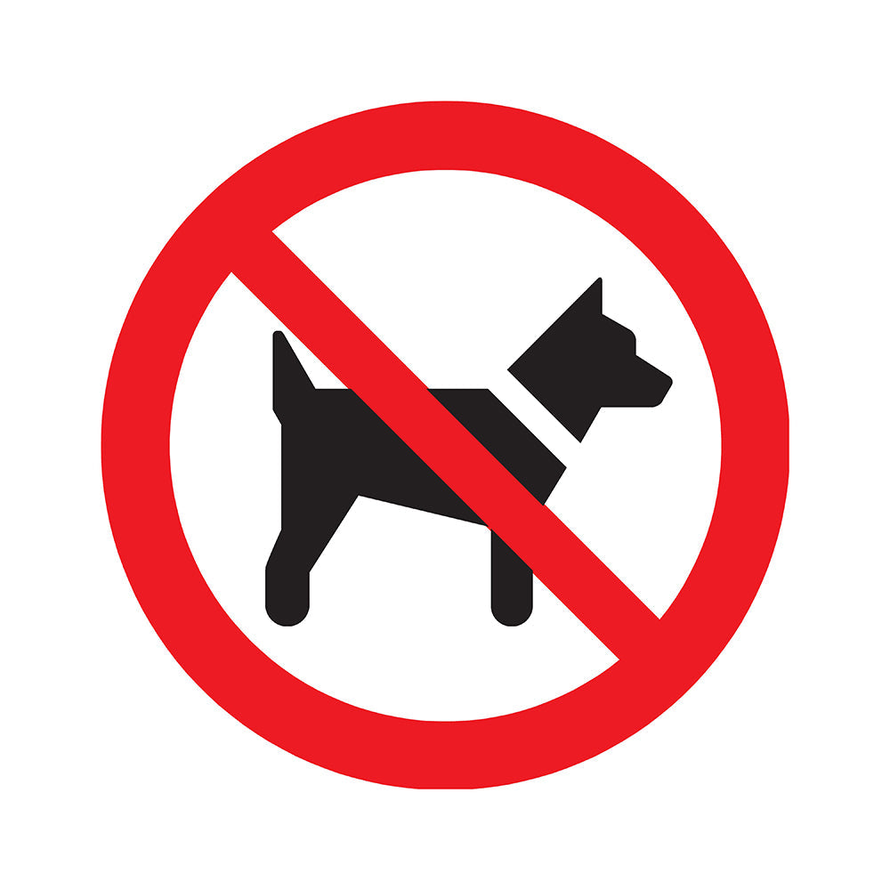 Pictogram rond 200 mm - Verboden voor honden - P810-20 - EAN 8711234031341 - zelfklevende vinyl sticker