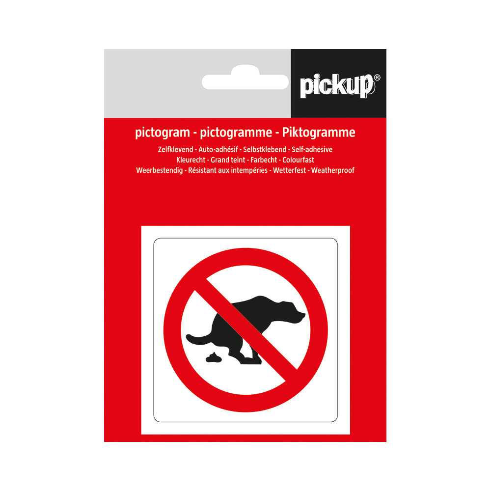 Pictogram Aufkleber 75x75 mm Hier kein Hundeklo P817-8 EAN 8711234339485