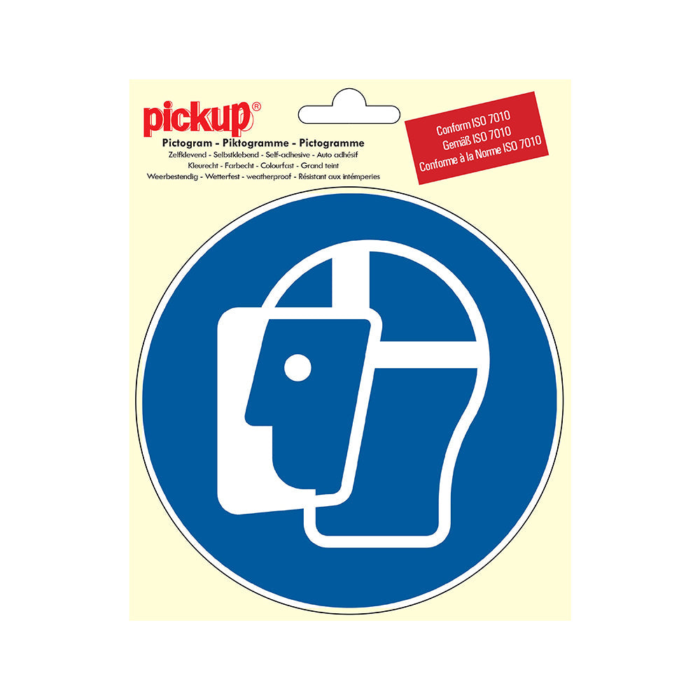 Pictogram rond diameter 150 mm Gelaatsbescherming verplicht P913-15 EAN 8711234039149 150 mm