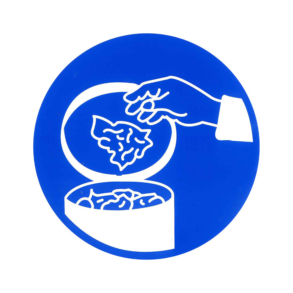 Pictogram rond 200 mm - Afvalemmer gebruiken verplicht - P915-20 - EAN 8711234375988 - zelfklevende vinyl sticker